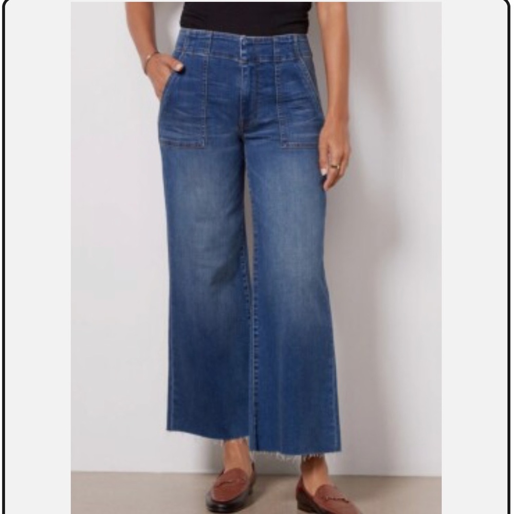 Kut from the Kloth MEG Fab Ab Wide Leg High Rise Ankle Jean Size 12